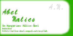 abel malics business card